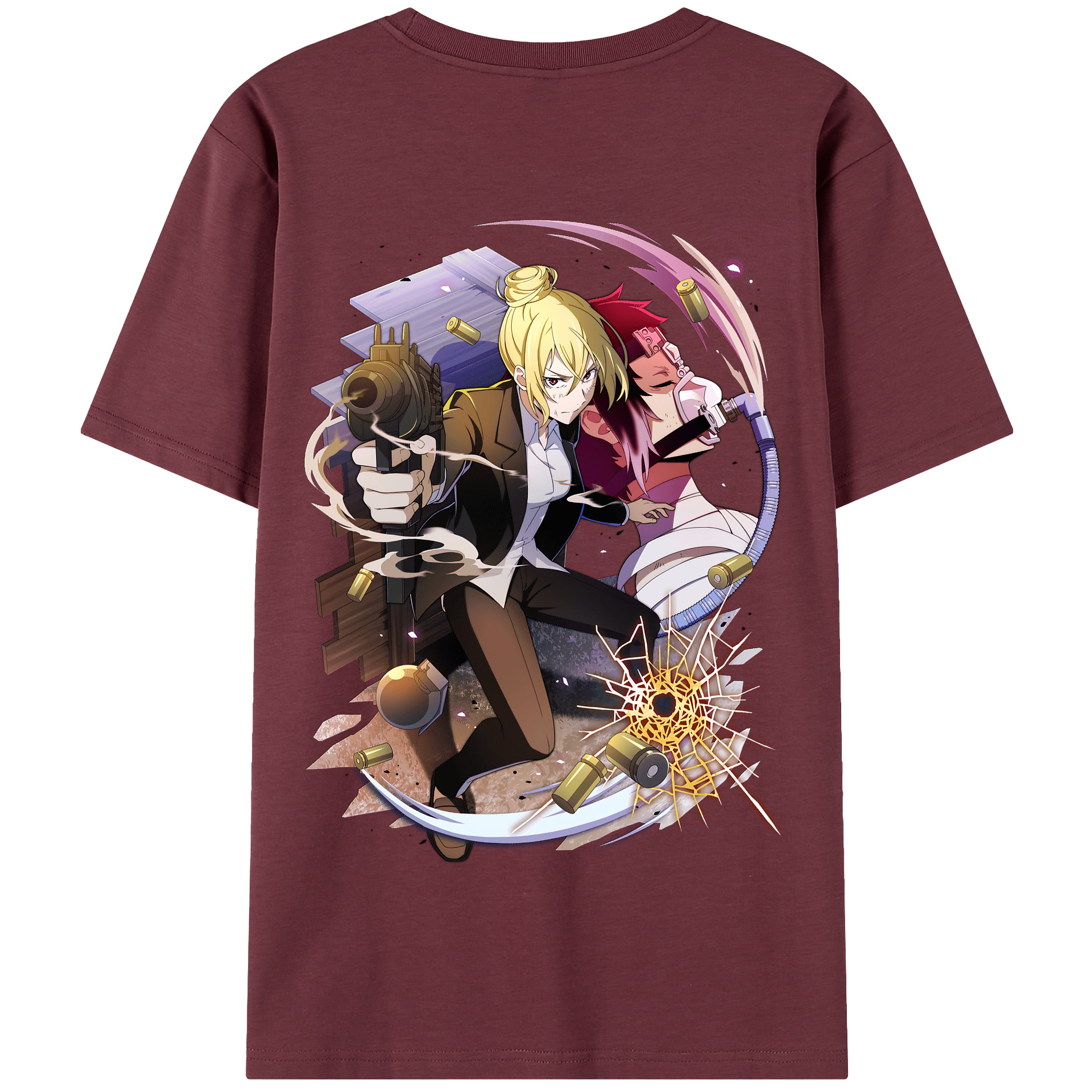 （画像用） 文豪ストレイドッグス Bungo Stray Dogs 綿100％半袖Tシャツ（背面プリント）